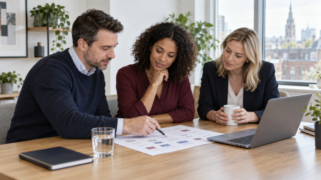 UK consultancy team reviews a CRM requirements worksheet